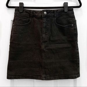 Zara Washed Black Denim Miniskirt